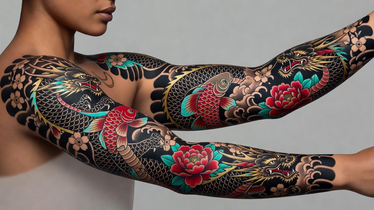 2026 Color Integration in Blackwork Realism Irezumi Tattoos