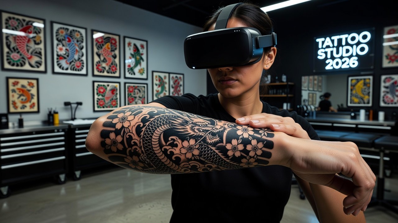 VR Previews for Blackwork Realism Irezumi Tattoos in 2026